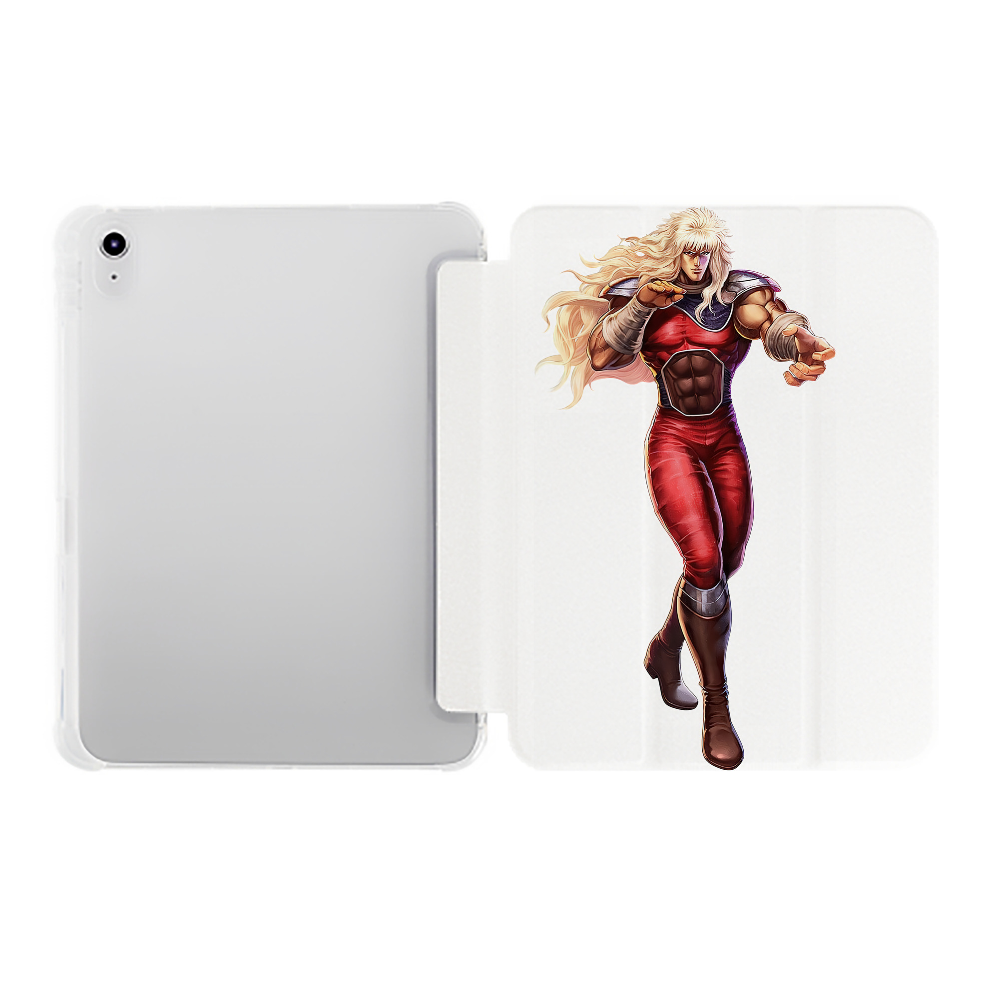 （画像用） 北斗の拳 Fist of the North Star IPad ケース ペン収納付き 三つ折りスタンド PUレザー×シリコン 対応機種9.5/10.5/10.9インチ